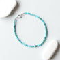 Turquoise Bracelet - Minimalist 3mm Beads with Silver Lobster Lock