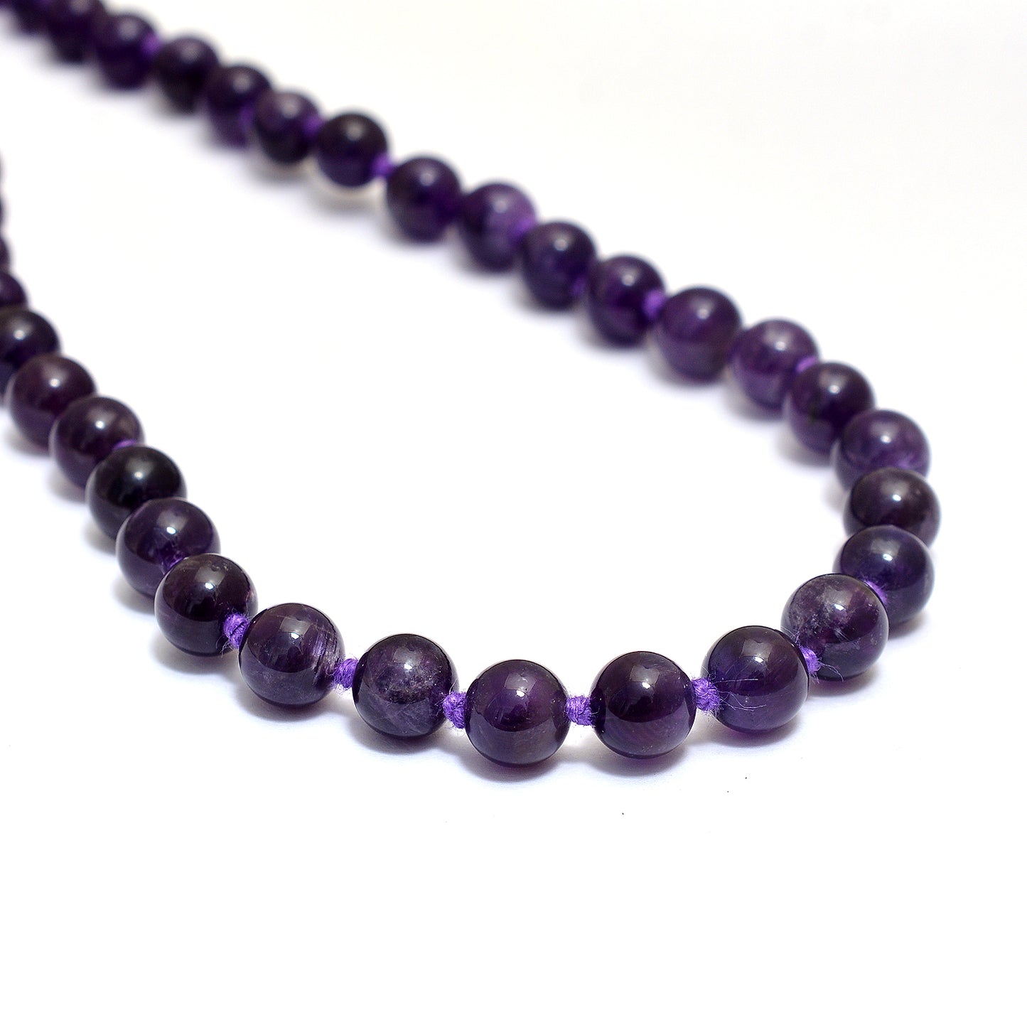 Amethyst 108 Beads Japa Mala - Serenity & Intuition Meditation Beads