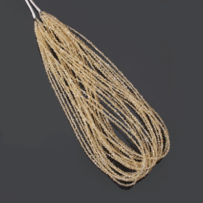 Light Champagne Color Herkimer Diamond Uncut Chips Beads 2x3 mm – Natural Clear Quartz Raw Chip Strand for Jewelry Making