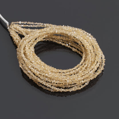 Light Champagne Color Herkimer Diamond Uncut Chips Beads 2x3 mm – Natural Clear Quartz Raw Chip Strand for Jewelry Making