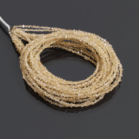 Light Champagne Color Herkimer Diamond Uncut Chips Beads 2x3 mm – Natural Clear Quartz Raw Chip Strand for Jewelry Making