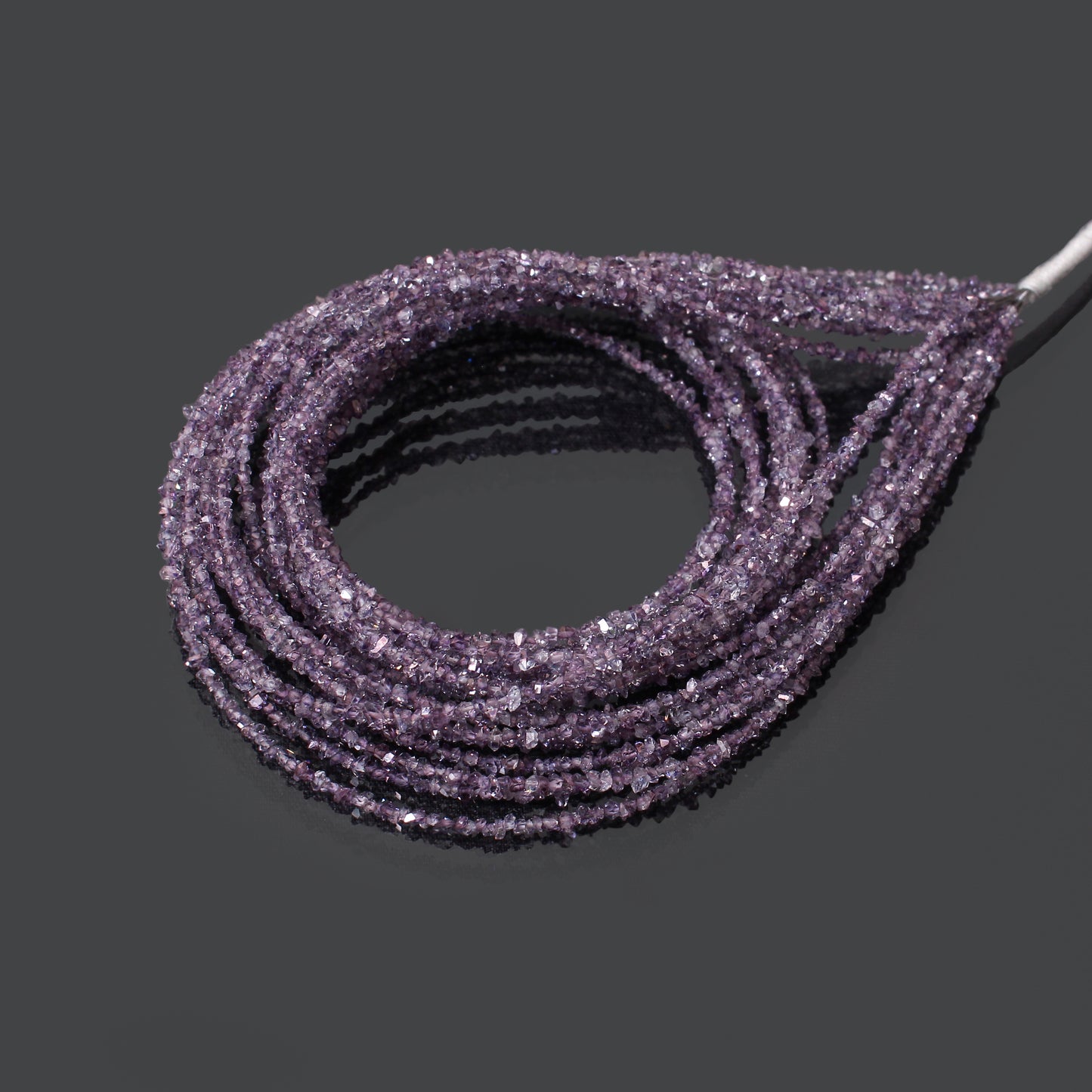 Natural Purple Herkimer Diamond Uncut Chips Beads 2x3 mm – Sparkling Raw Gemstone Strands for Jewelry Making