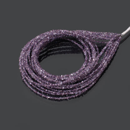 Natural Purple Herkimer Diamond Uncut Chips Beads 2x3 mm – Sparkling Raw Gemstone Strands for Jewelry Making
