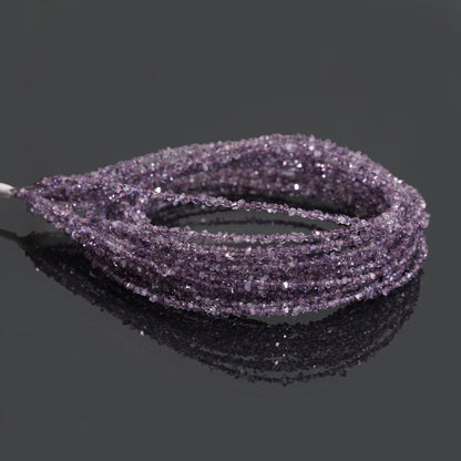Natural Purple Herkimer Diamond Uncut Chips Beads 2x3 mm – Sparkling Raw Gemstone Strands for Jewelry Making