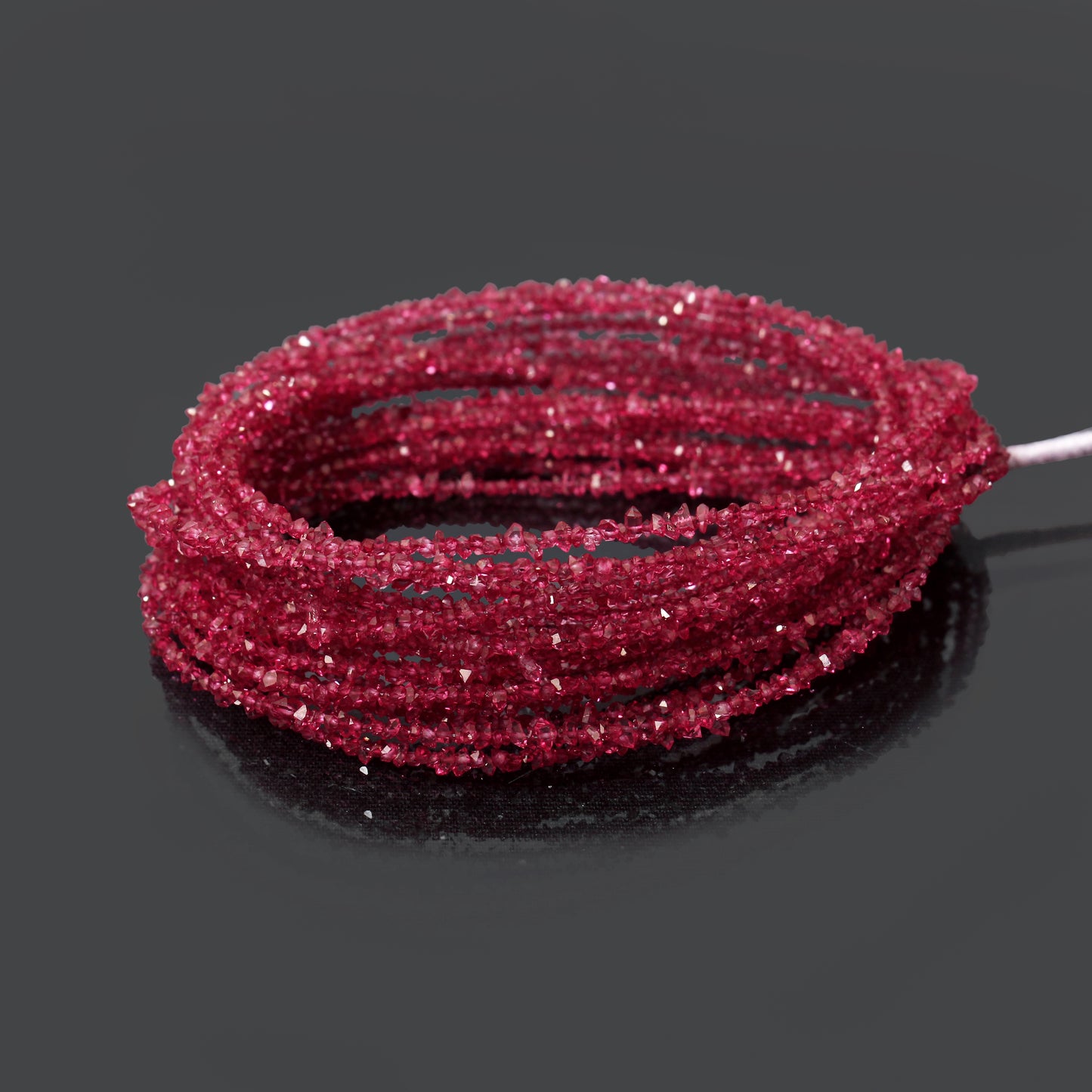 Deep Pink Herkimer Diamond Uncut Chips Beads 2x3 mm – Sparkling Raw Gemstone Strands for Jewelry Making