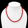 Elegant Natural Red Coral Beaded Twisted Layering Necklace – Vibrant Energy & Timeless Style