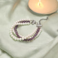 Pearl & Amethyst Layered Bracelet - Elegance & Healing