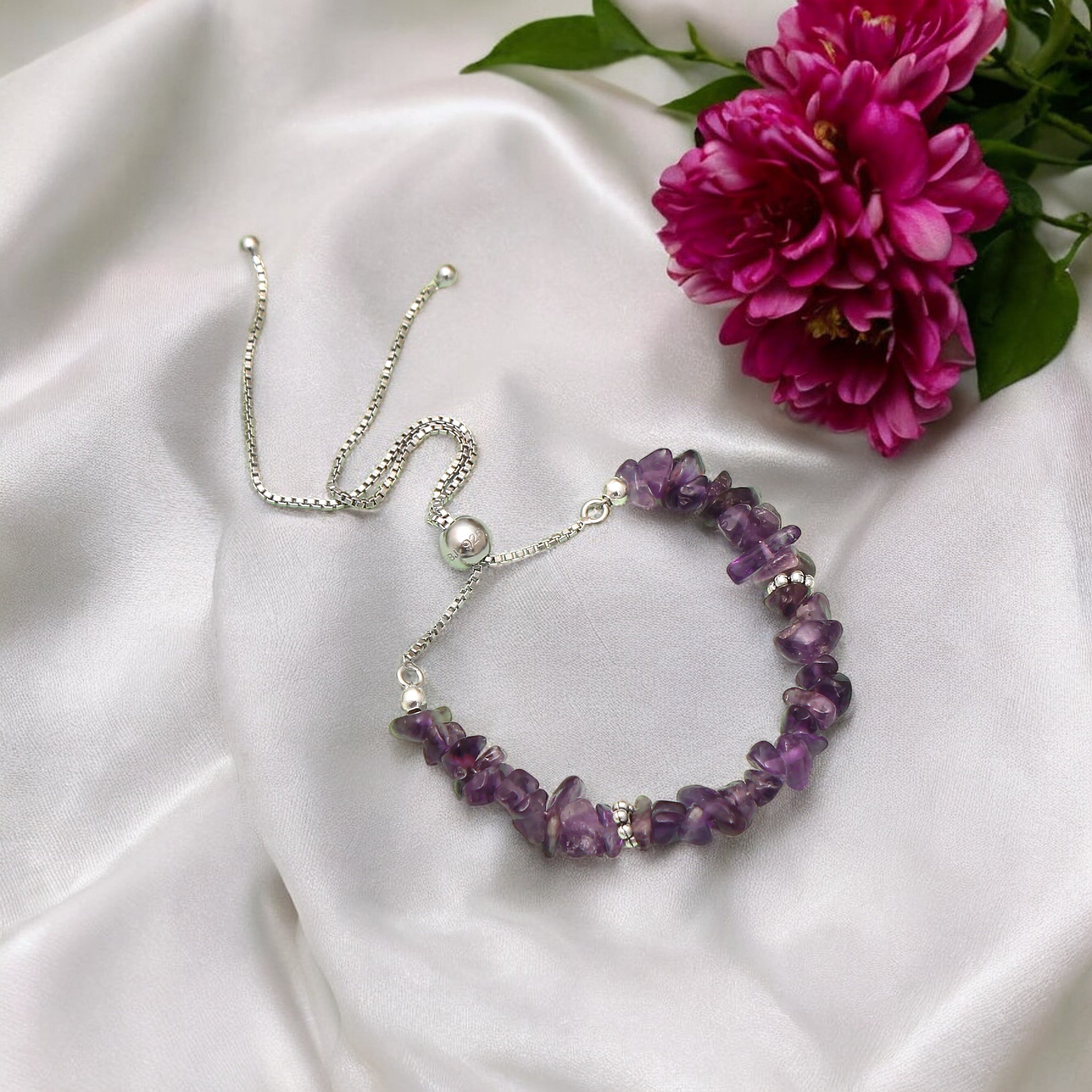 Amethyst Bolo Chain Bracelet - Calming & Healing Benefits – Gemsrush