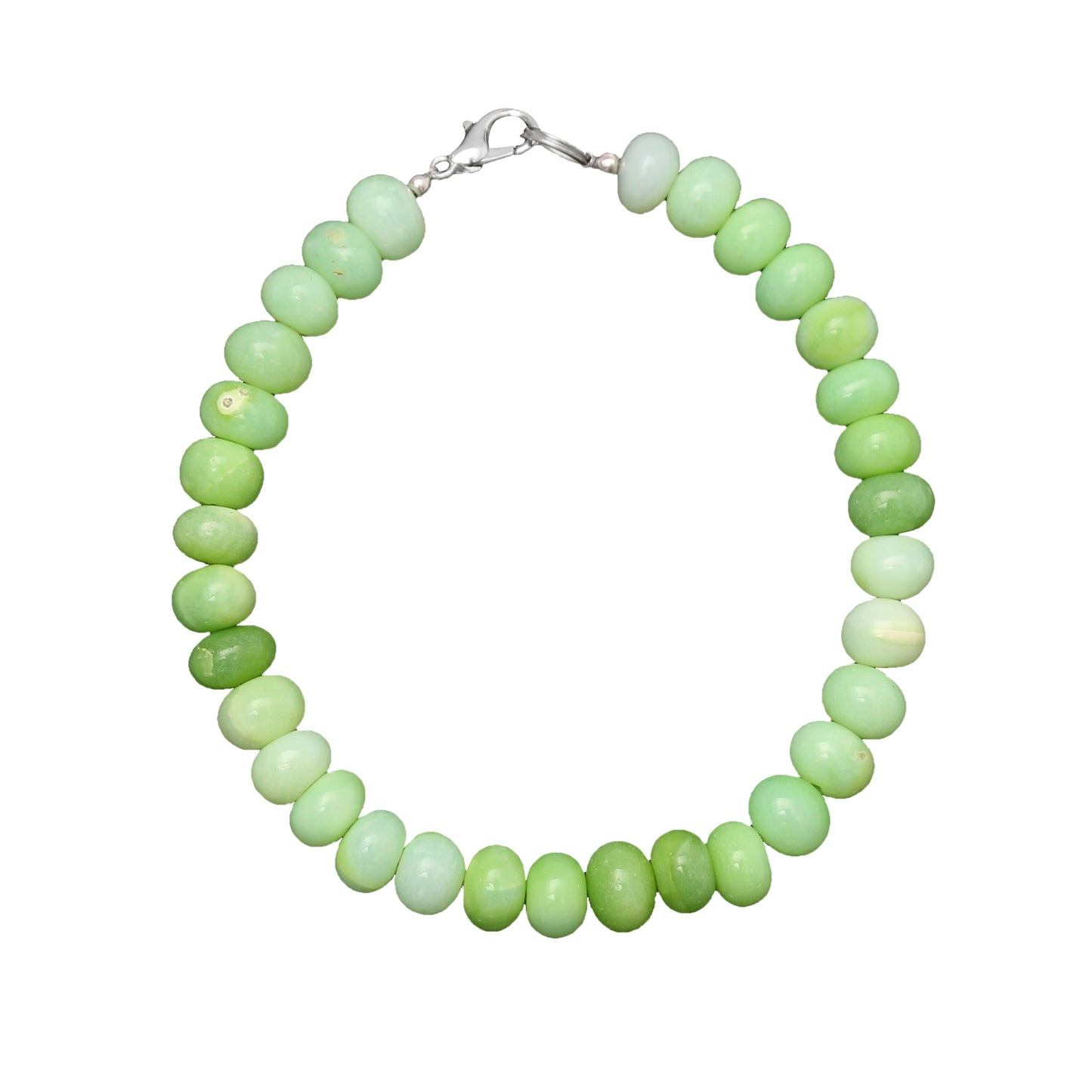 Vibrant Green Opal Beaded Bracelet - 8mm-9mm Smooth Rondelle Gemstone Elegance