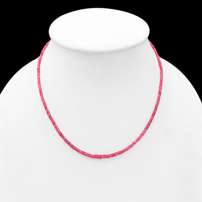 Red Spinel Smooth Rondelle Necklace