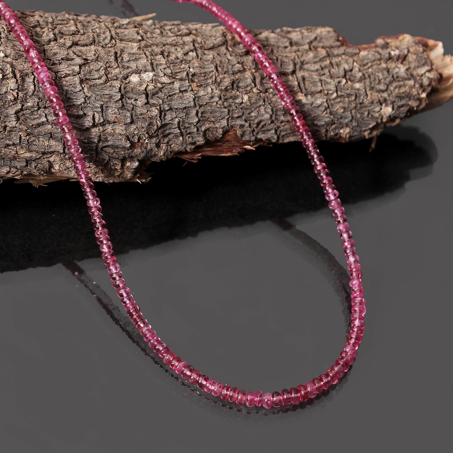 Red Spinel Smooth Rondelle Necklace