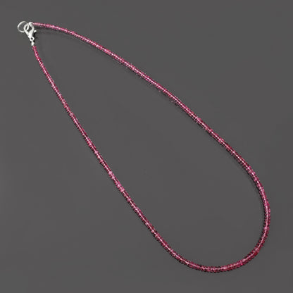 Red Spinel Smooth Rondelle Necklace