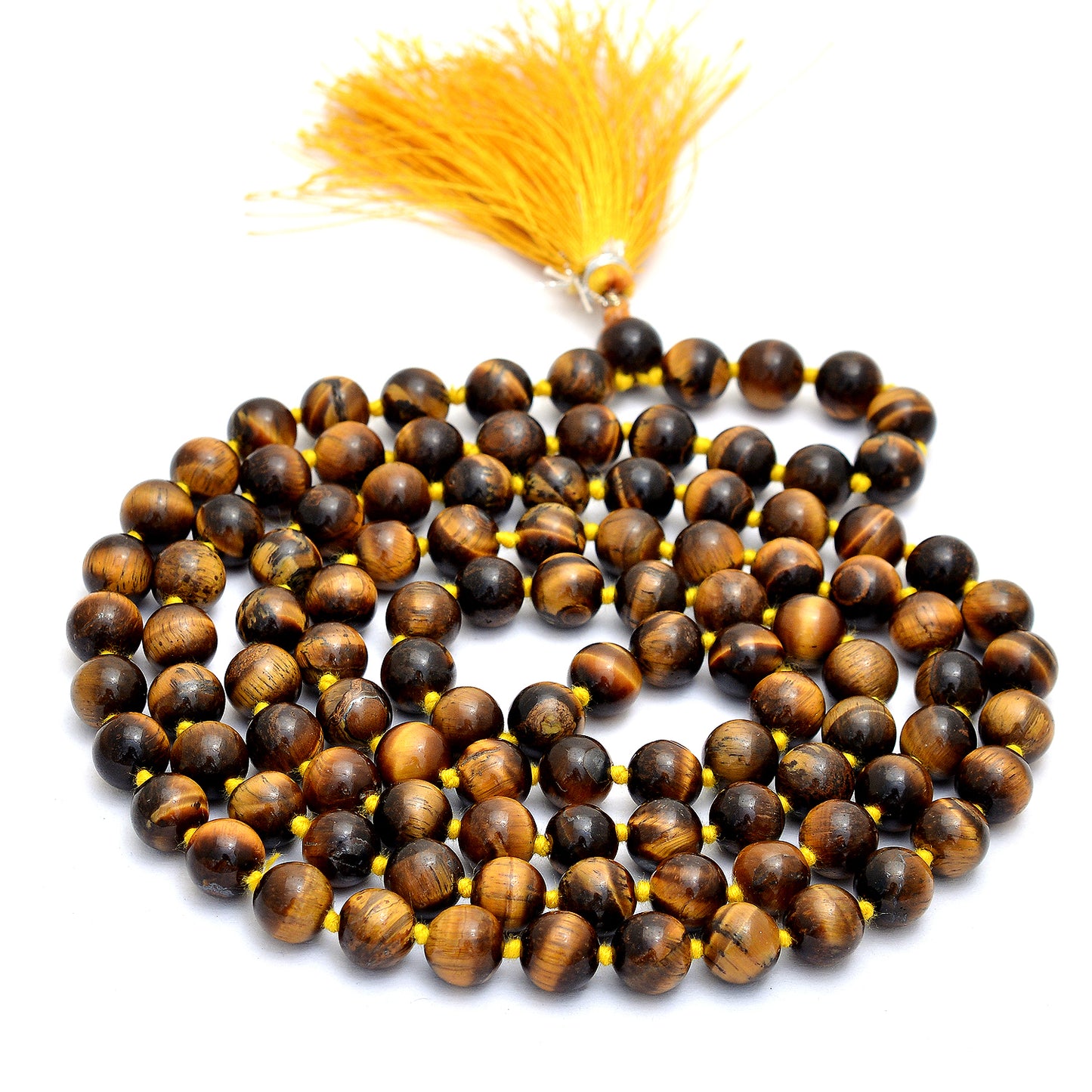 Tiger Eye with Lava Japa Mala - Empowerment & Grounding Healing Beads