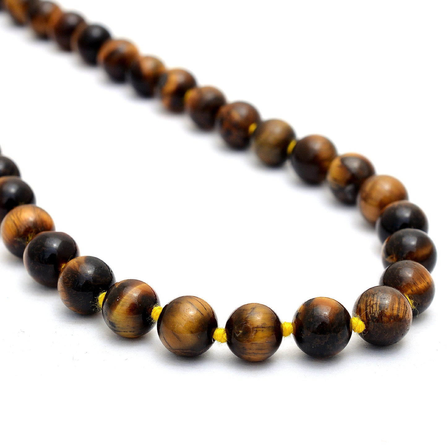 Tiger Eye with Lava Japa Mala - Empowerment & Grounding Healing Beads