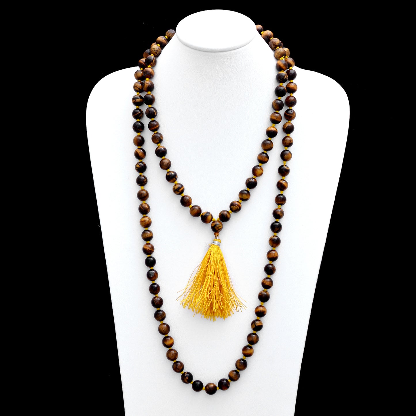 Tiger Eye with Lava Japa Mala - Empowerment & Grounding Healing Beads