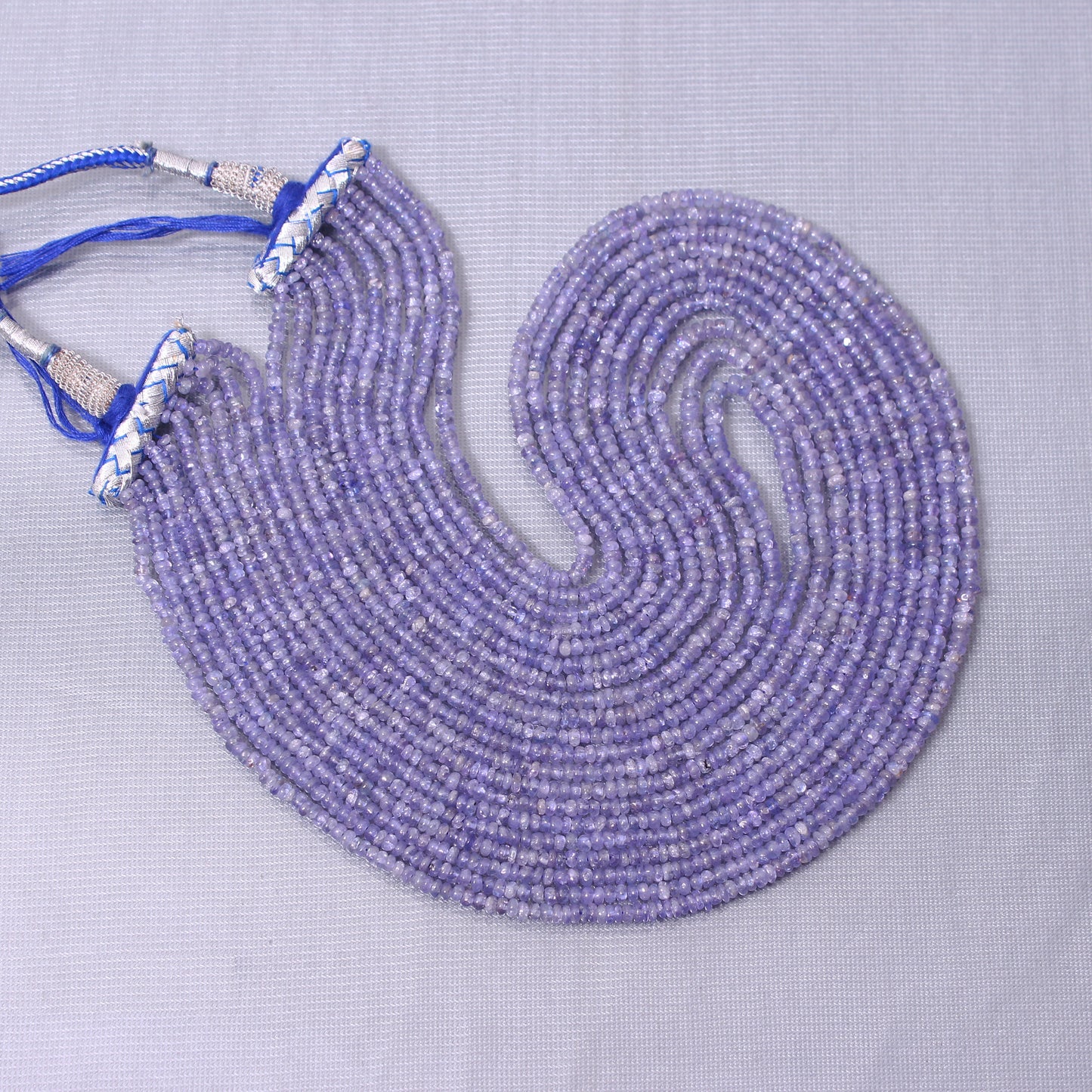 Luxurious 10-Layered Tanzanite Gemstone Necklace