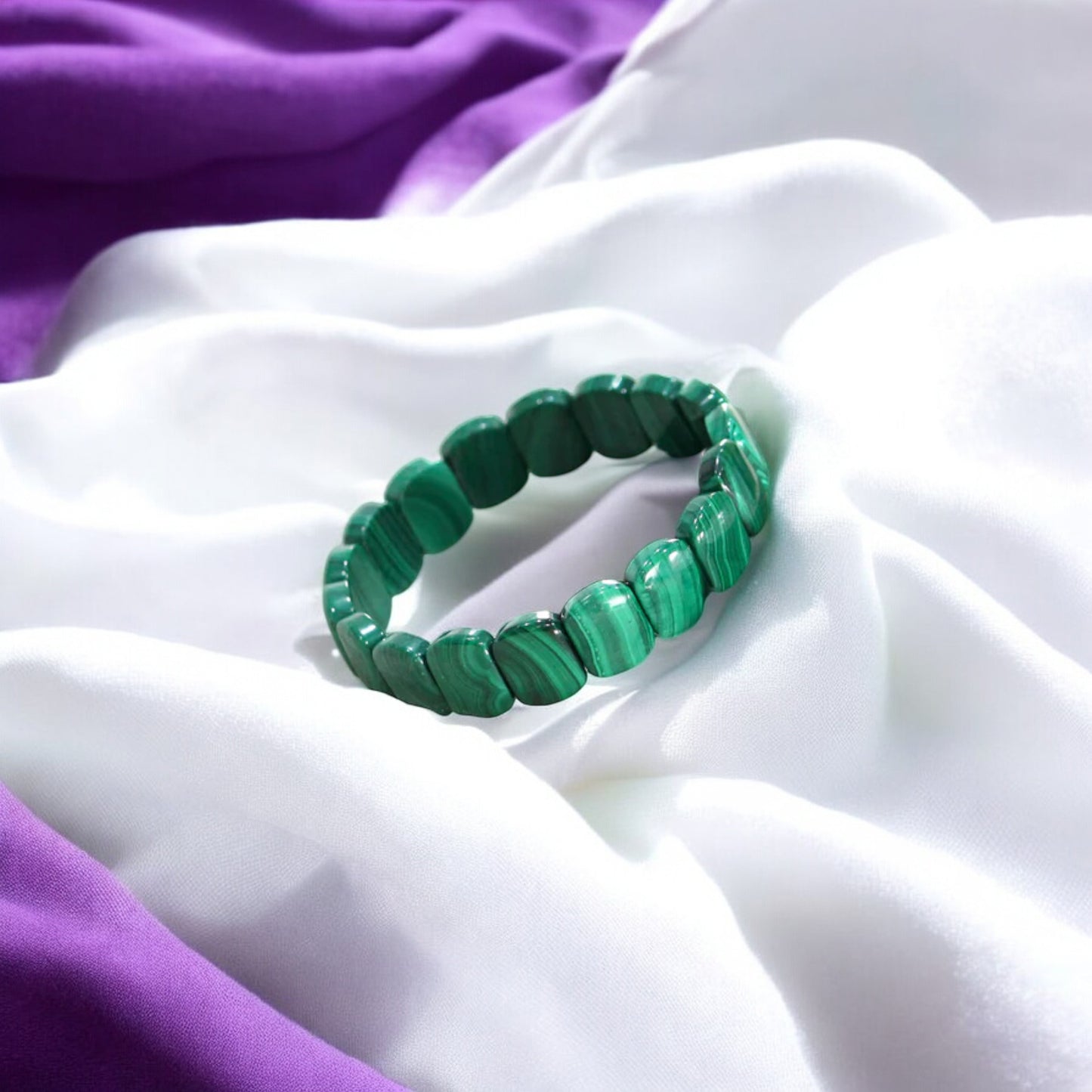 Natural Malachite Rectangle Bracelet - High Quality Gemstone Jewelry for every Occasion