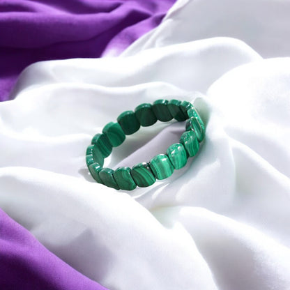 Natural Malachite Rectangle Bracelet - High Quality Gemstone Jewelry for every Occasion