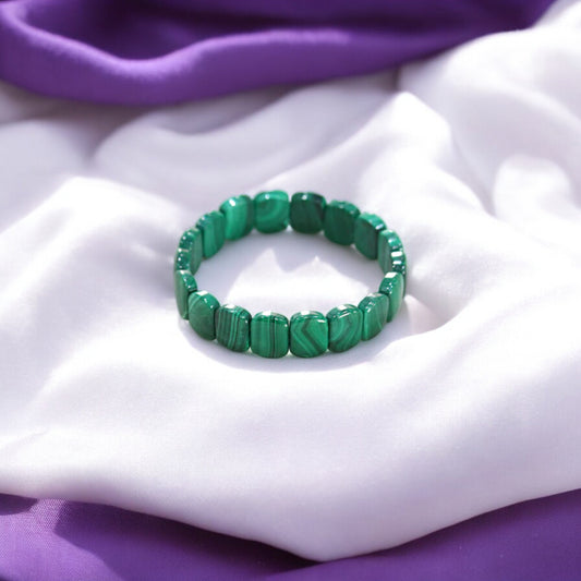 Natural Malachite Rectangle Bracelet - High Quality Gemstone Jewelry for every Occasion