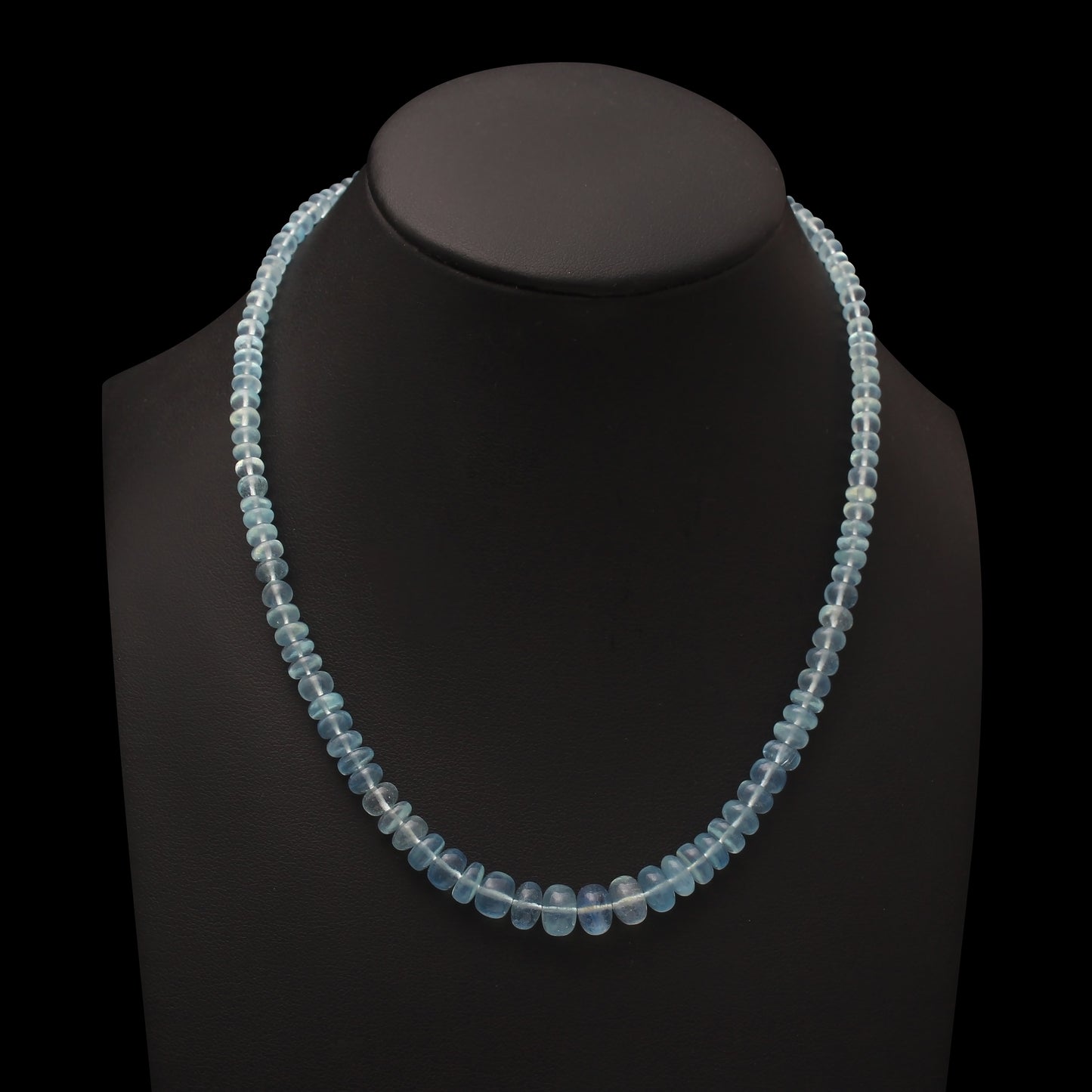 Aquamarine Serenity: Smooth Rondelle Necklace