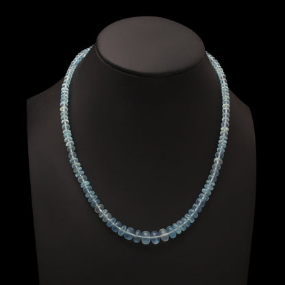 Aquamarine Serenity: Smooth Rondelle Necklace