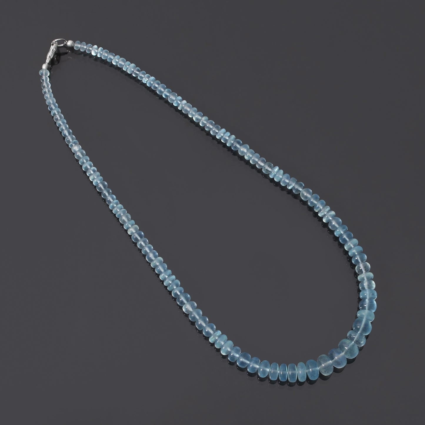 Aquamarine Serenity: Smooth Rondelle Necklace