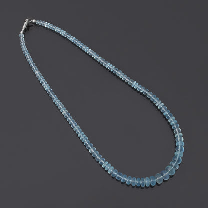 Aquamarine Serenity: Smooth Rondelle Necklace