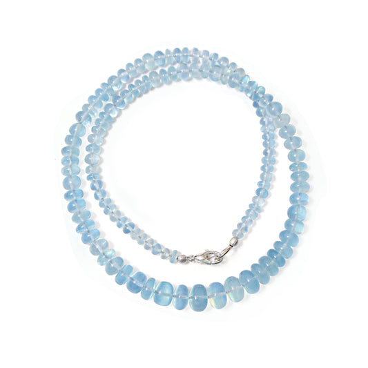 "Aquamarine Serenity: Smooth Rondelle Necklace"