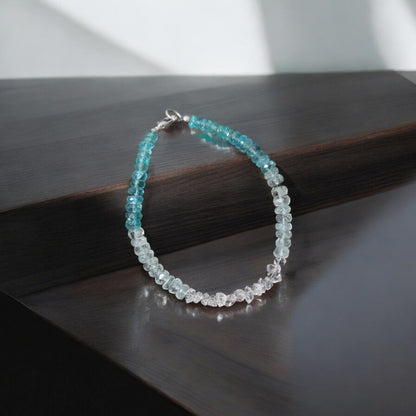 Herkimer Apatite Aqua Gemstone Handcrafted Bracelet