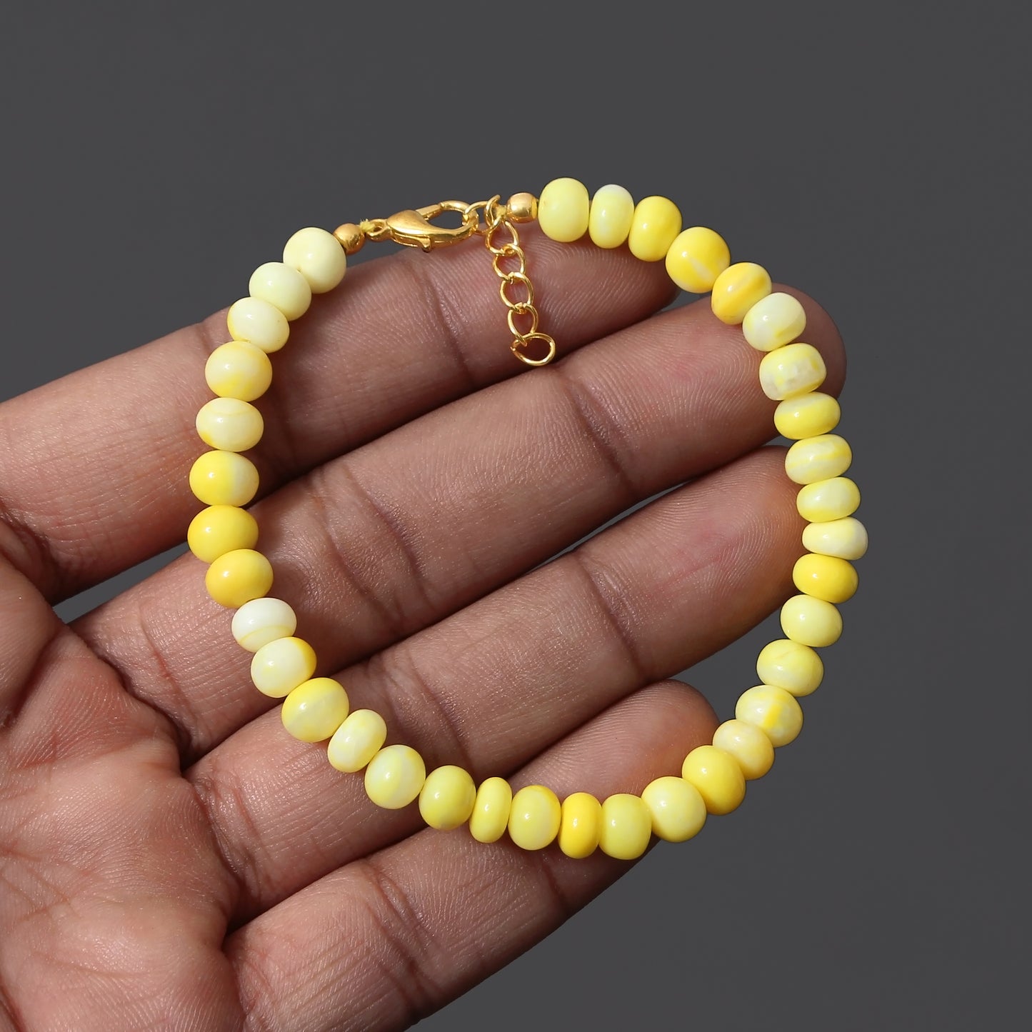 Sunshine Yellow Candy Opal Beaded Bracelet - Radiant Elegance