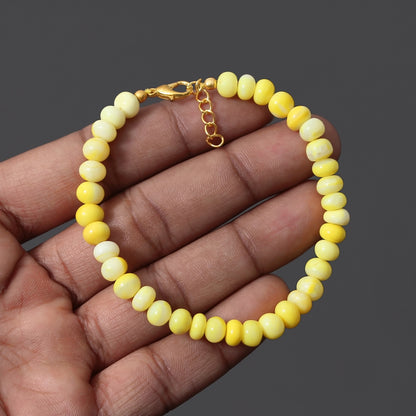 Sunshine Yellow Candy Opal Beaded Bracelet - Radiant Elegance