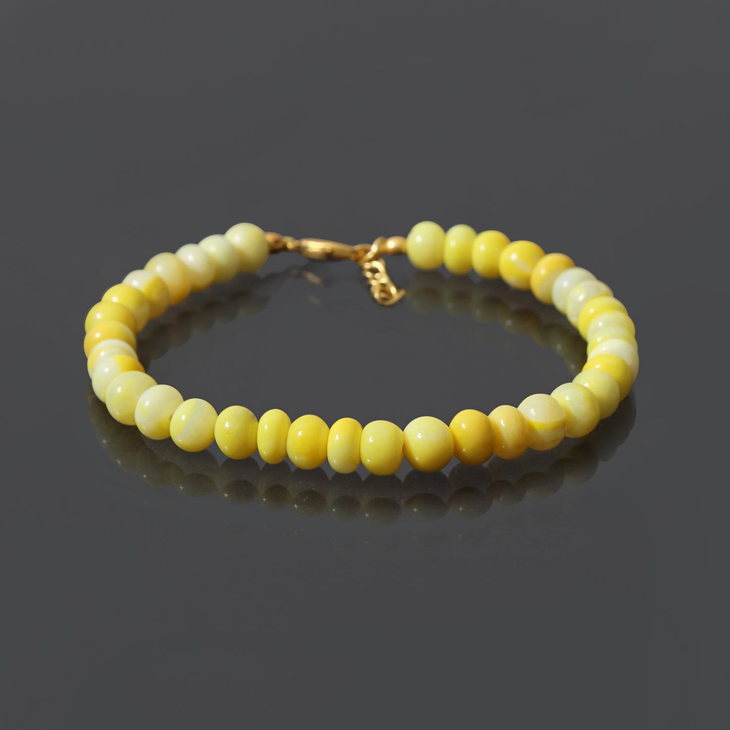 Sunshine Yellow Candy Opal Beaded Bracelet - Radiant Elegance