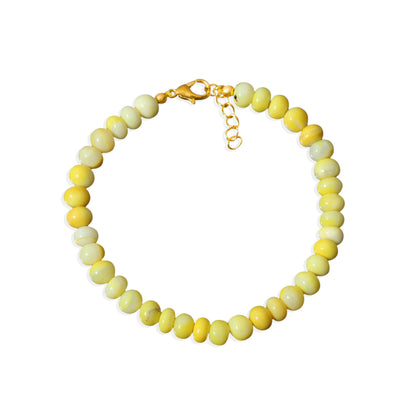 Sunshine Yellow Candy Opal Beaded Bracelet - Radiant Elegance