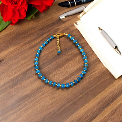 Neon Apatite Motivation Boost Golden Ball Bracelet Women's Jewelry