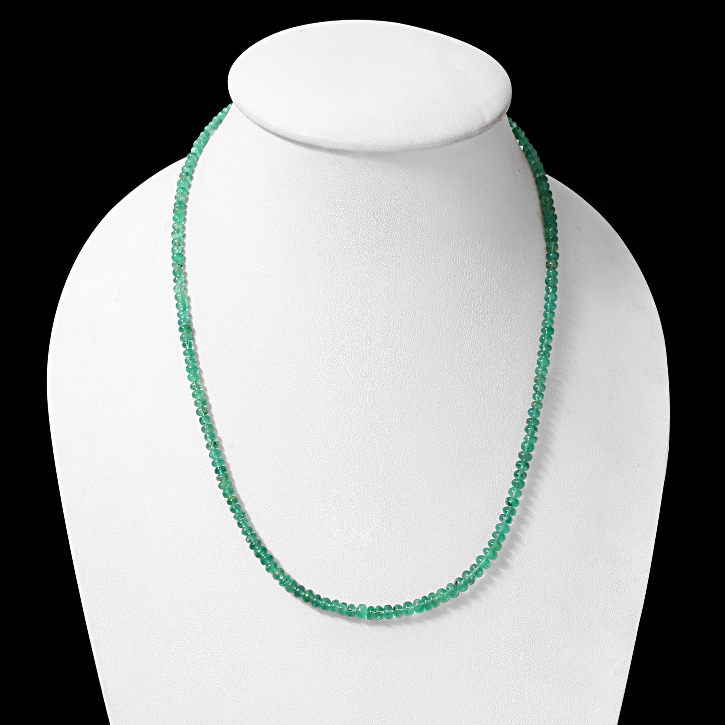 High Quality Zambian Emerald Beaded Necklace – Genuine Green Emerald Gemstone Necklace for Elegance & Healing Energy