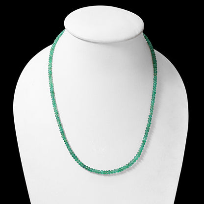 High Quality Zambian Emerald Beaded Necklace – Genuine Green Emerald Gemstone Necklace for Elegance & Healing Energy