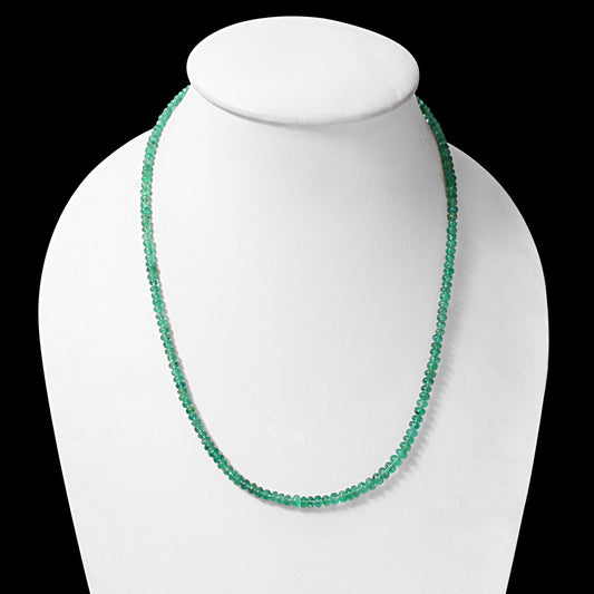 High Quality Zambian Emerald Beaded Necklace – Genuine Green Emerald Gemstone Necklace for Elegance & Healing Energy