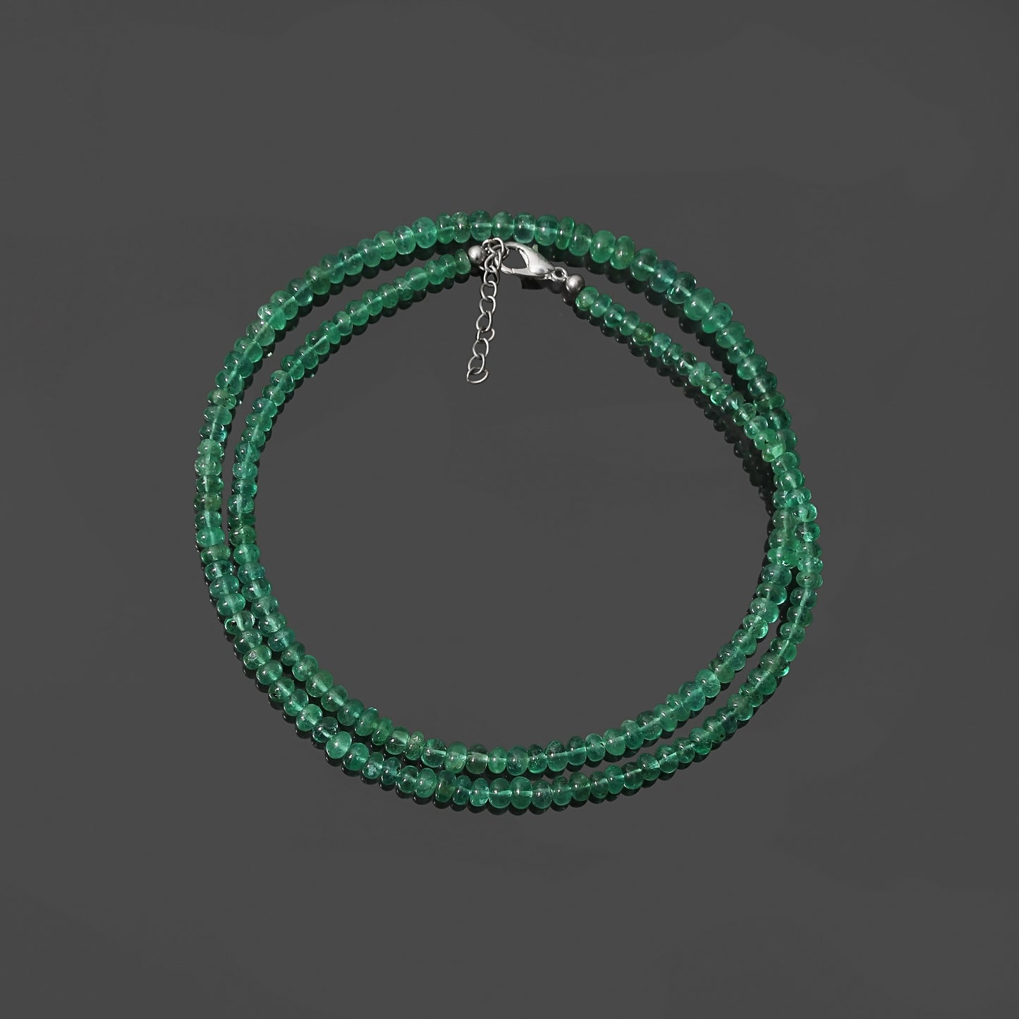 High Quality Zambian Emerald Beaded Necklace – Genuine Green Emerald Gemstone Necklace for Elegance & Healing Energy