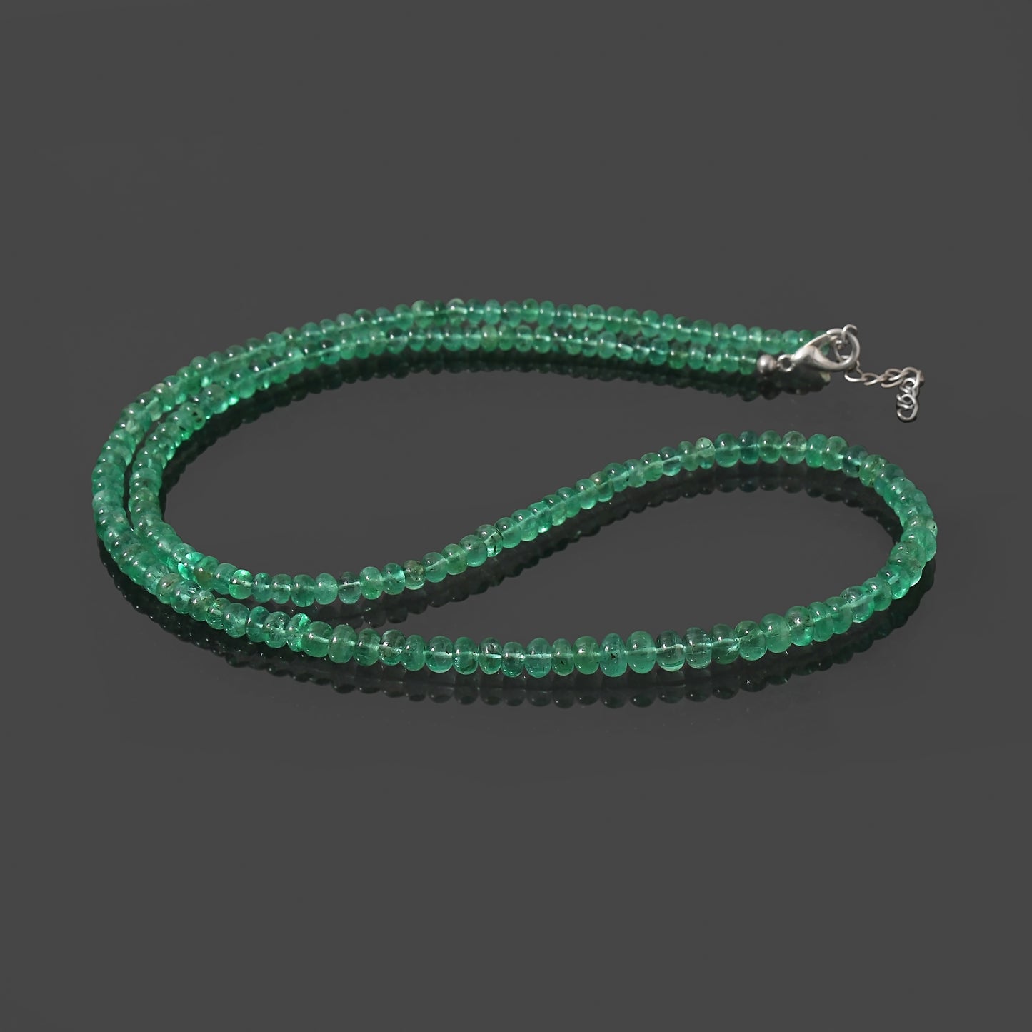 High Quality Zambian Emerald Beaded Necklace – Genuine Green Emerald Gemstone Necklace for Elegance & Healing Energy