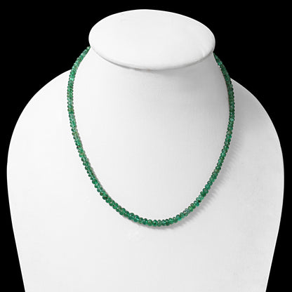 Genuine Natural Emerald 4-5.5 mm Beaded Necklace – Premium Green Gemstone Strand for Elegance & Prosperity