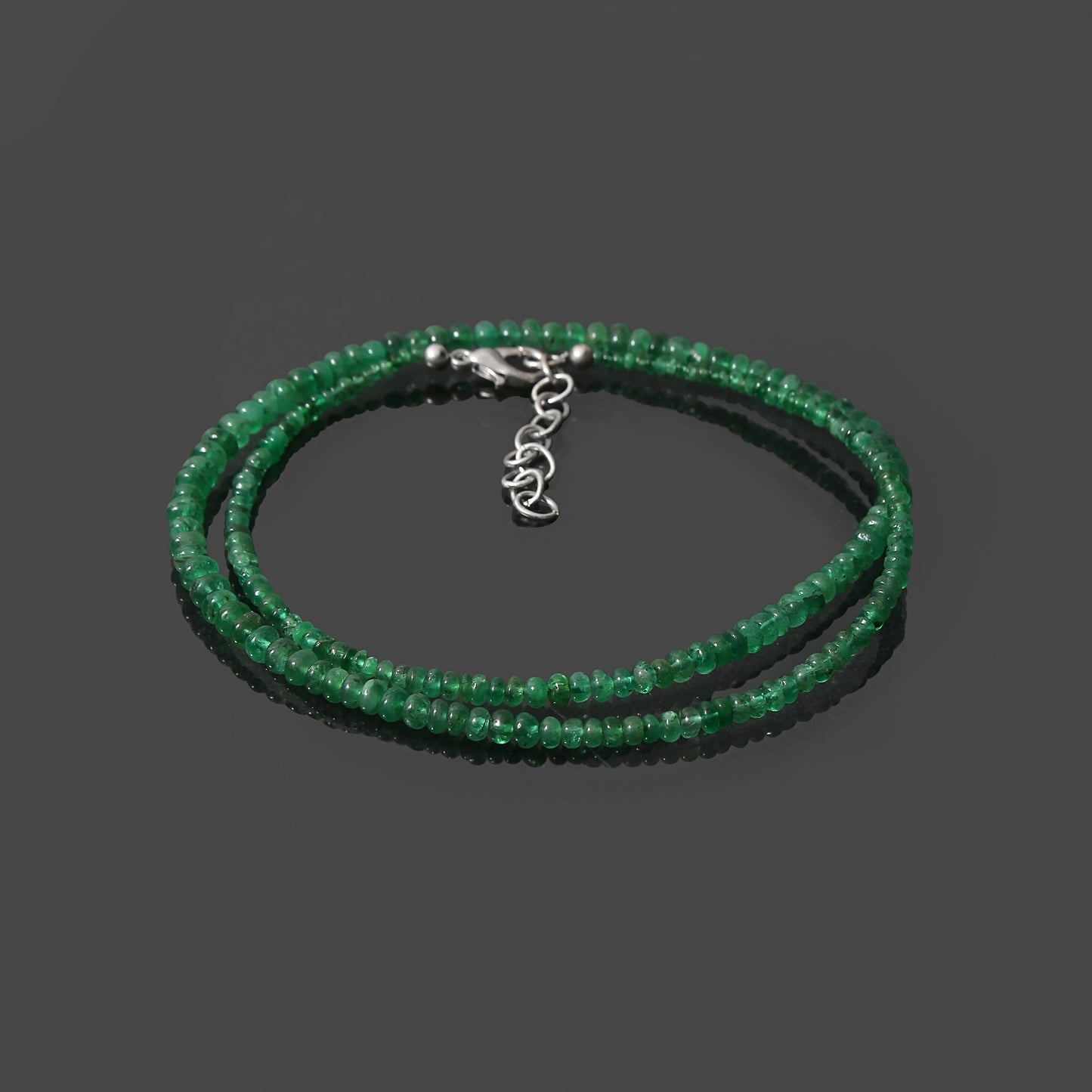 Genuine Natural Emerald Rondelle Bead Necklace (2–4 mm) – Handmade Gemstone Jewelry