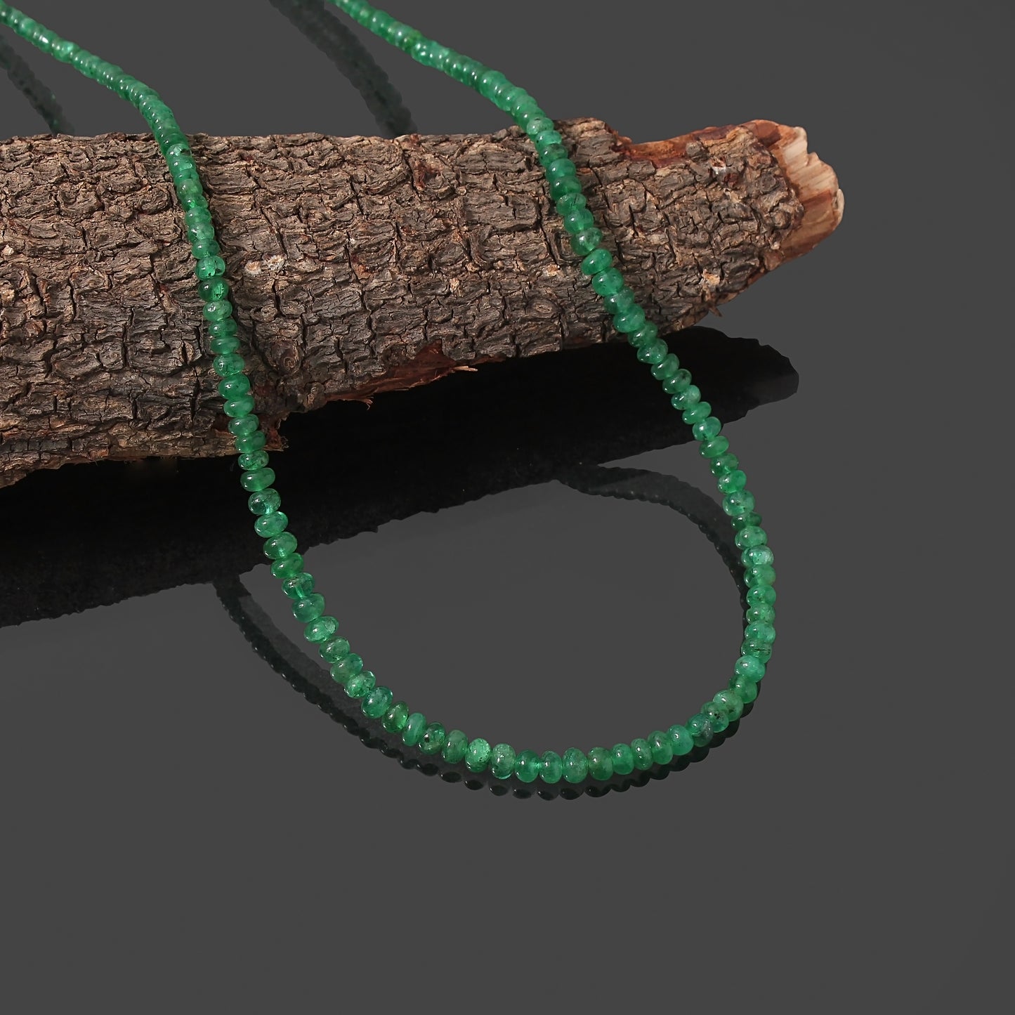 Genuine Natural Emerald Rondelle Bead Necklace (2–4 mm) – Handmade Gemstone Jewelry