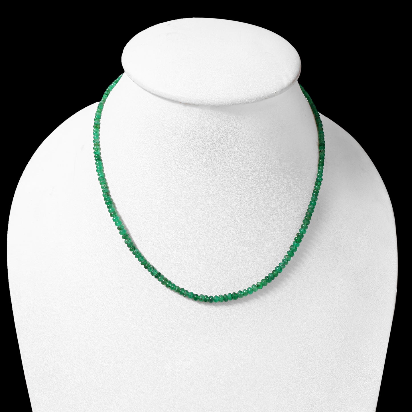 Genuine Natural Emerald Rondelle Bead Necklace (2–4 mm) – Handmade Gemstone Jewelry