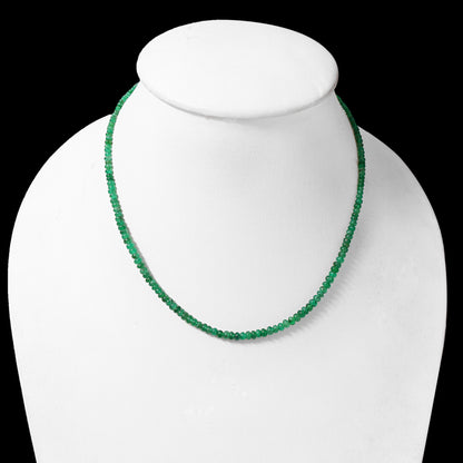 Genuine Natural Emerald Rondelle Bead Necklace (2–4 mm) – Handmade Gemstone Jewelry