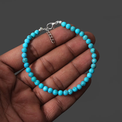 Tranquil Serenity: Turquoise Smooth Round 5mm Bracelet