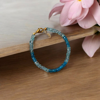 High Quality Aquamarine and Apatite Gemstone Bracelet