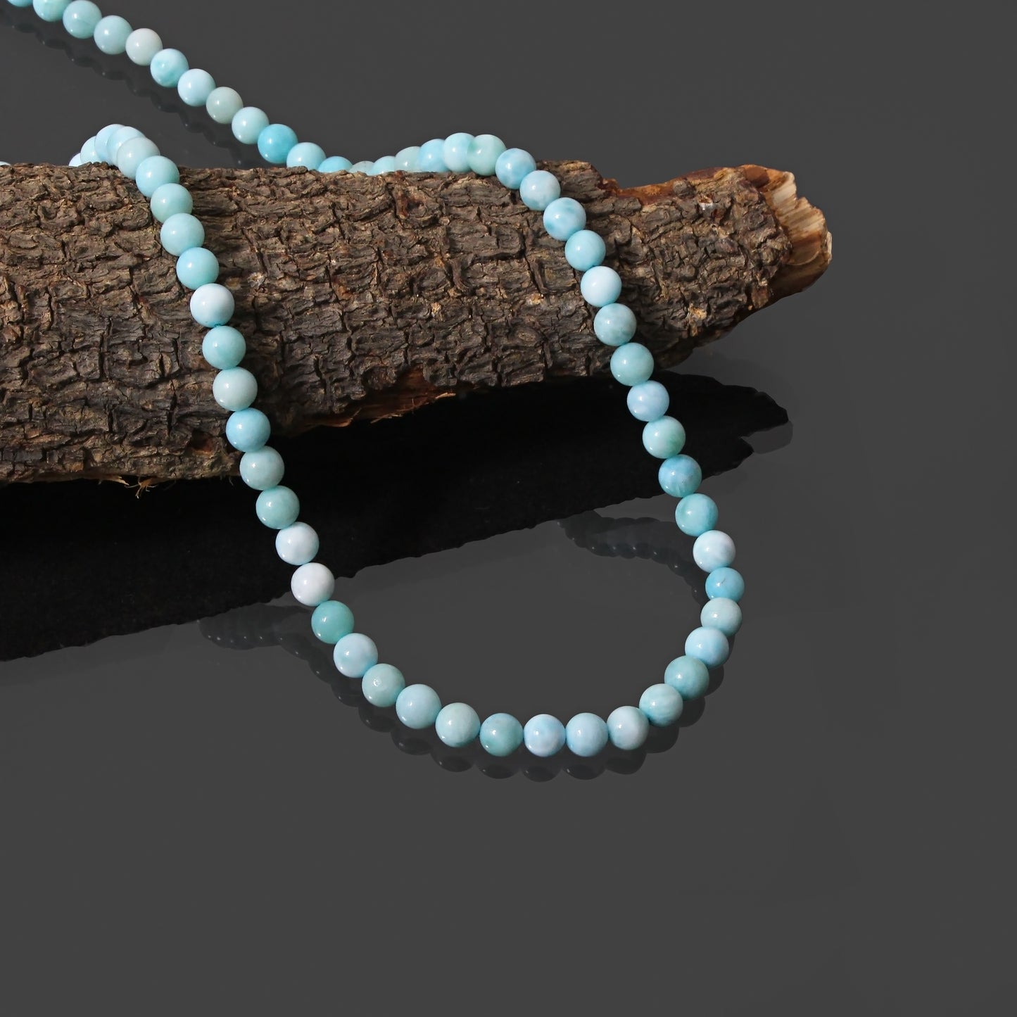 Ocean Serenity: Larimar Smooth Round Necklace