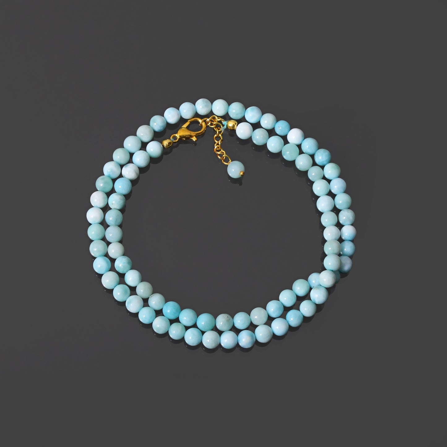 Ocean Serenity: Larimar Smooth Round Necklace