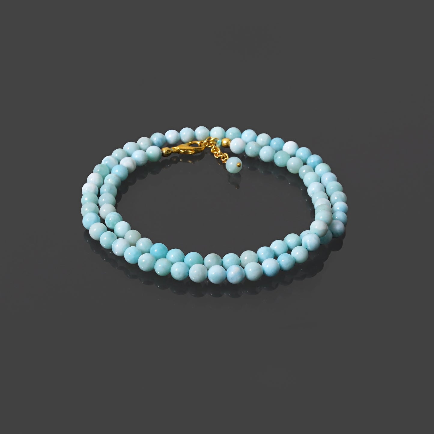 Ocean Serenity: Larimar Smooth Round Necklace