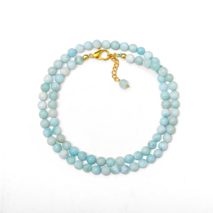 Ocean Serenity: Larimar Smooth Round Necklace